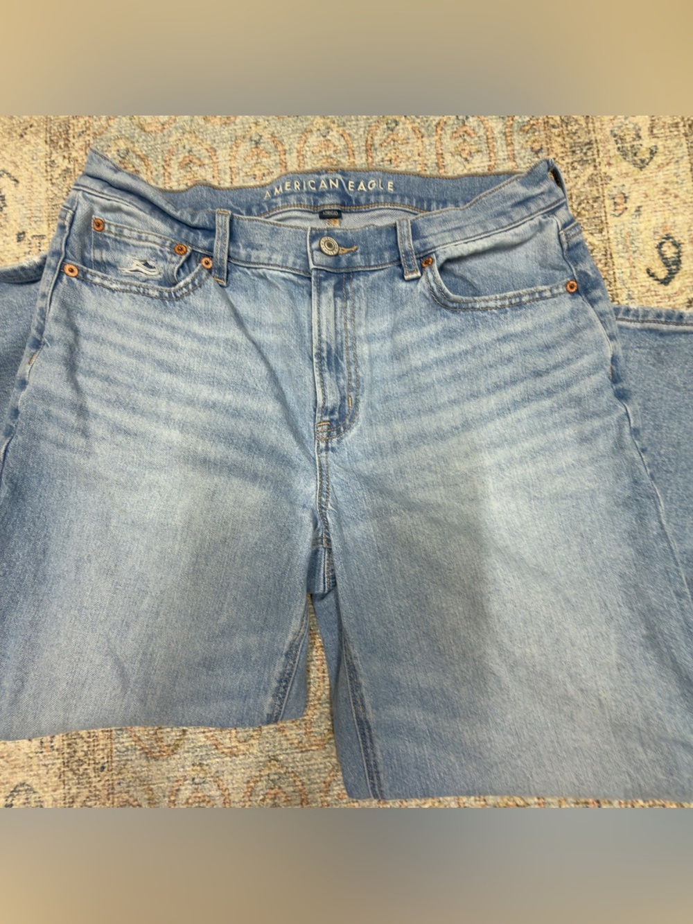 American Eagle Outfitters Light Wash stovepipe strigid jeans 10 XShort